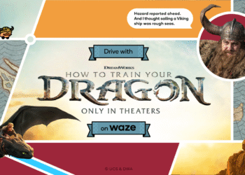 Drive with How To Train Your Dragon on Waze