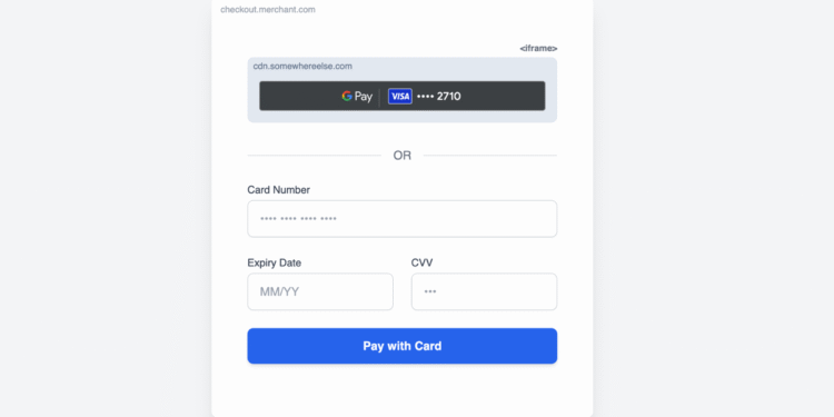 Google Pay inside sandboxed iframe for PCI DSS v4 compliance