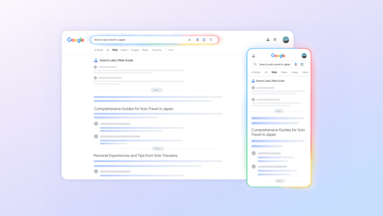 An experimental AI-organized search results page