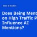Does Being Mentioned on High Traffic Pages Influence AI Mentions?