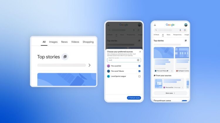 How to select Preferred Sources in Google Search