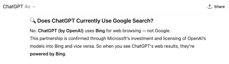 ChatGPT Definitely Uses Google to Search the Web
