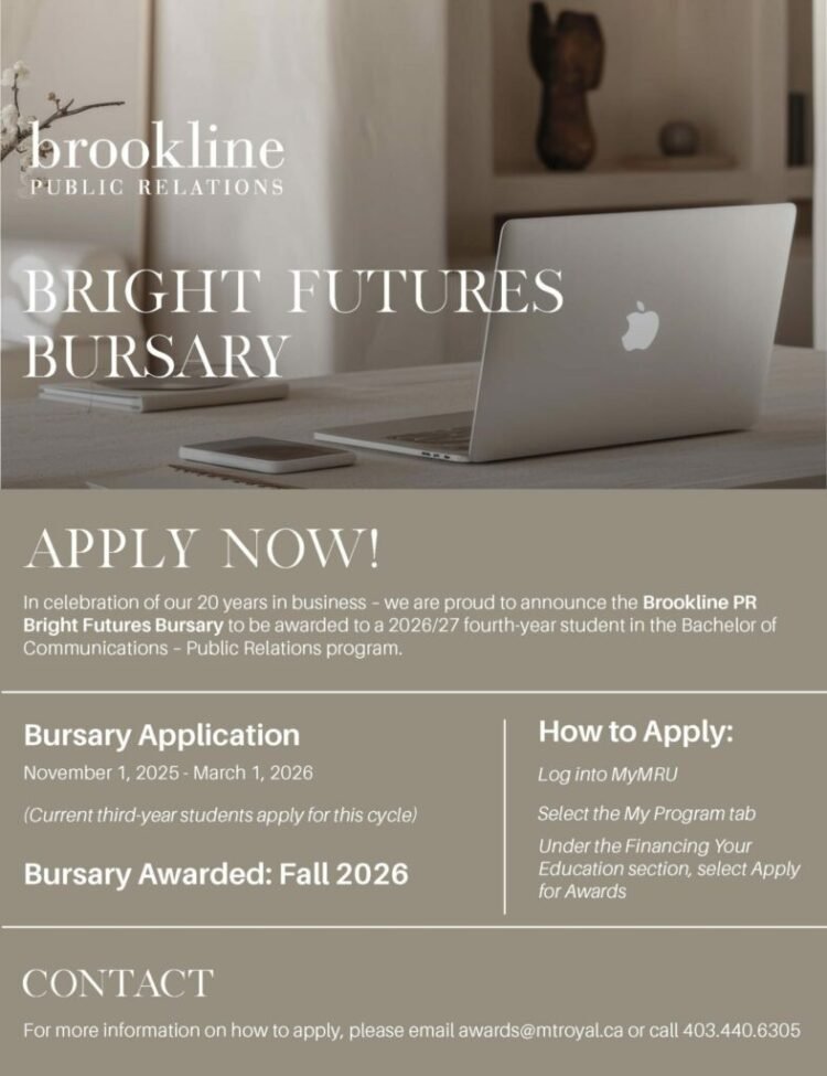 Brookline Celebrates 20 Years with MRU Bright Futures Bursary – Brookline PR