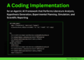 A Coding Implementation for an Agentic AI Framework that Performs Literature Analysis, Hypothesis Generation, Experimental Planning, Simulation, and Scientific Reporting