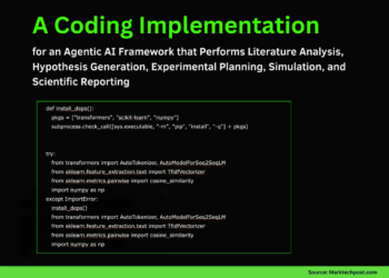 A Coding Implementation for an Agentic AI Framework that Performs Literature Analysis, Hypothesis Generation, Experimental Planning, Simulation, and Scientific Reporting