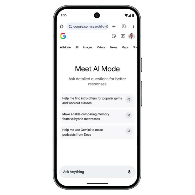AI Mode is easier to use in Chrome on iOS and Android