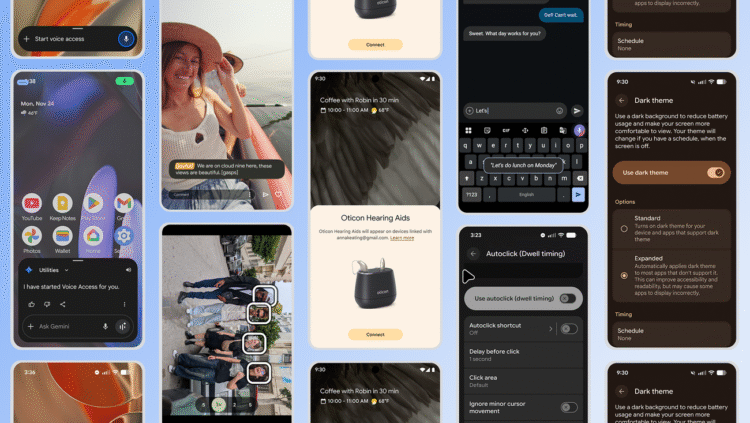 Android accessibility updates include dark theme’s expanded option, Gemini in TalkBack and more.