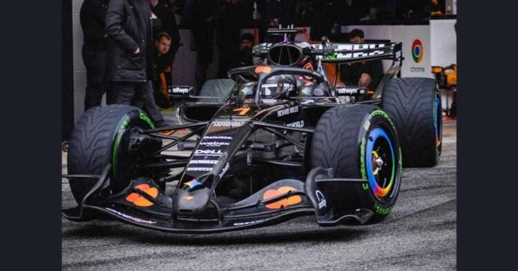 Google’s Gemini logo is plastered all over McLaren F1’s new car