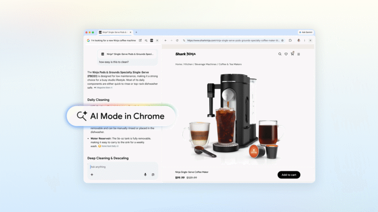 Google upgrades AI Mode in the Chrome browser