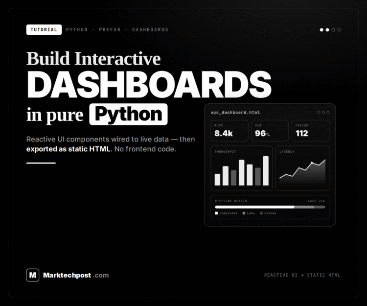 How to Design Python-First Interactive Dashboards with Prefab Reactive UI Components and Static HTML Export