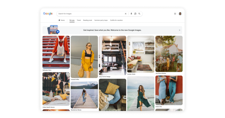 The Google Images homepage will recommend photos even before you search